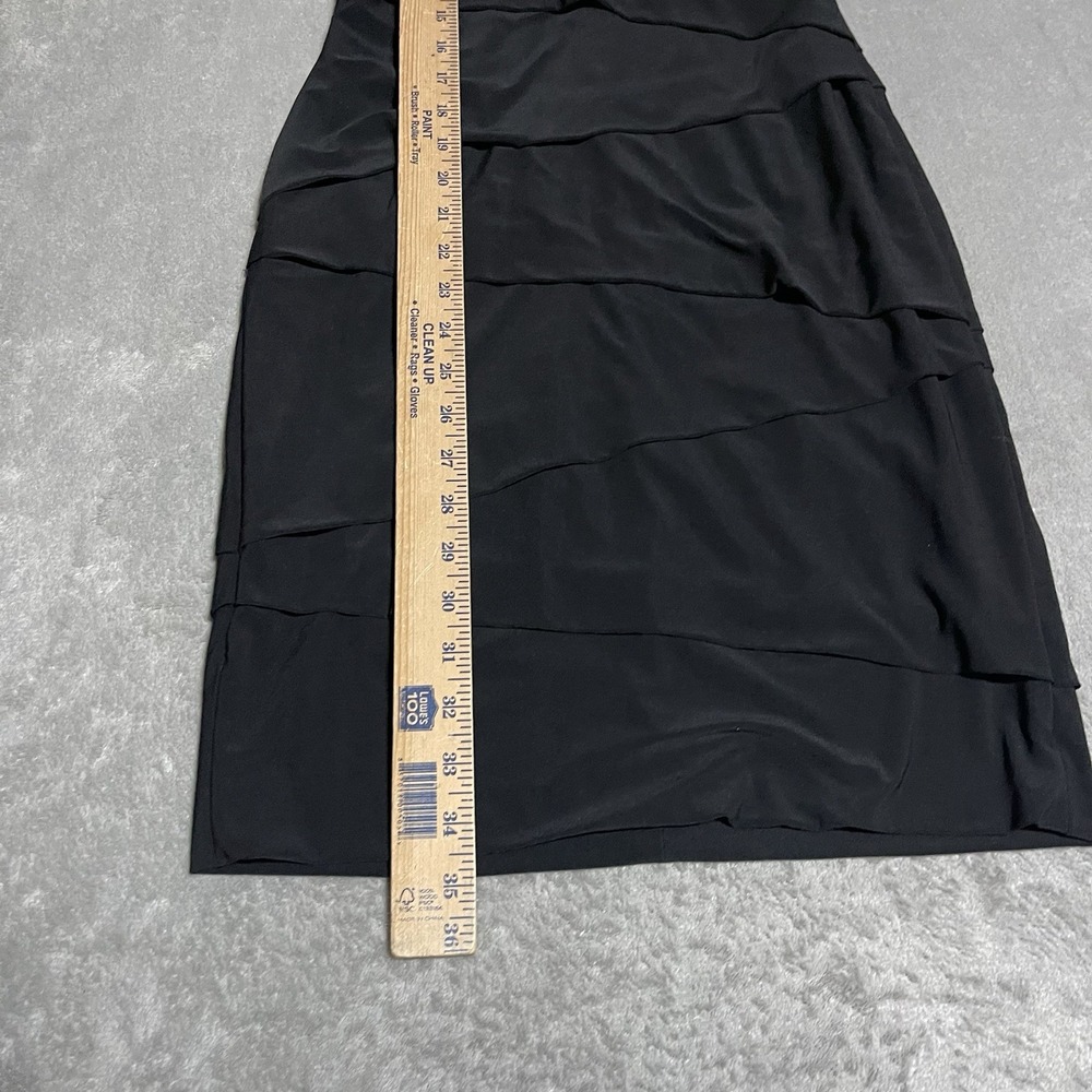 White House Black Market Dress Womens 4 Black Sleeveless Tiered Sheath Slimming - Picture 2 of 5